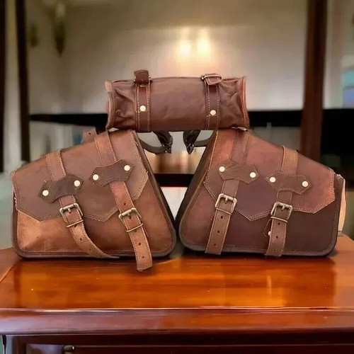 Leather motorcycle saddle - motorcycle, bag