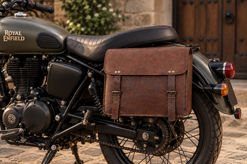 Brown leather motorcycle - brown,