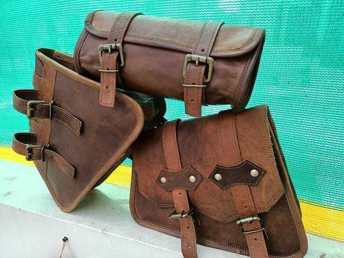 Brown leather motorcycle - brown,