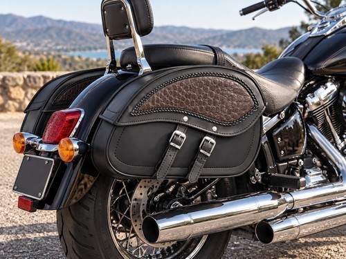 Leather saddle bags - bags, for