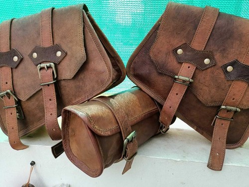 Motorcycle leather side bags - side,